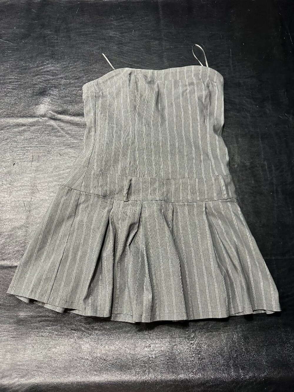 G Edition Pinstripe Strapless Minidress
